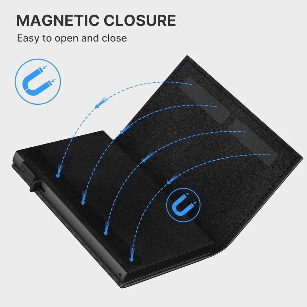 Mens Smart Wallet Card Holder for AirTag: Leather, Compatible with Apple Air Tag